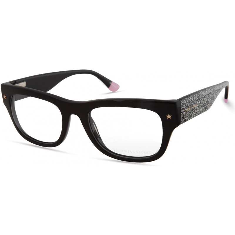 Eyeglasses Victoria's Secret VS 5014 01B Black W/ Gold Star On Temple Silver Glitter Eyeglasses Victoria's Secret VS 5014 01B Black W/ Gold Star On Temple Silver Glitter