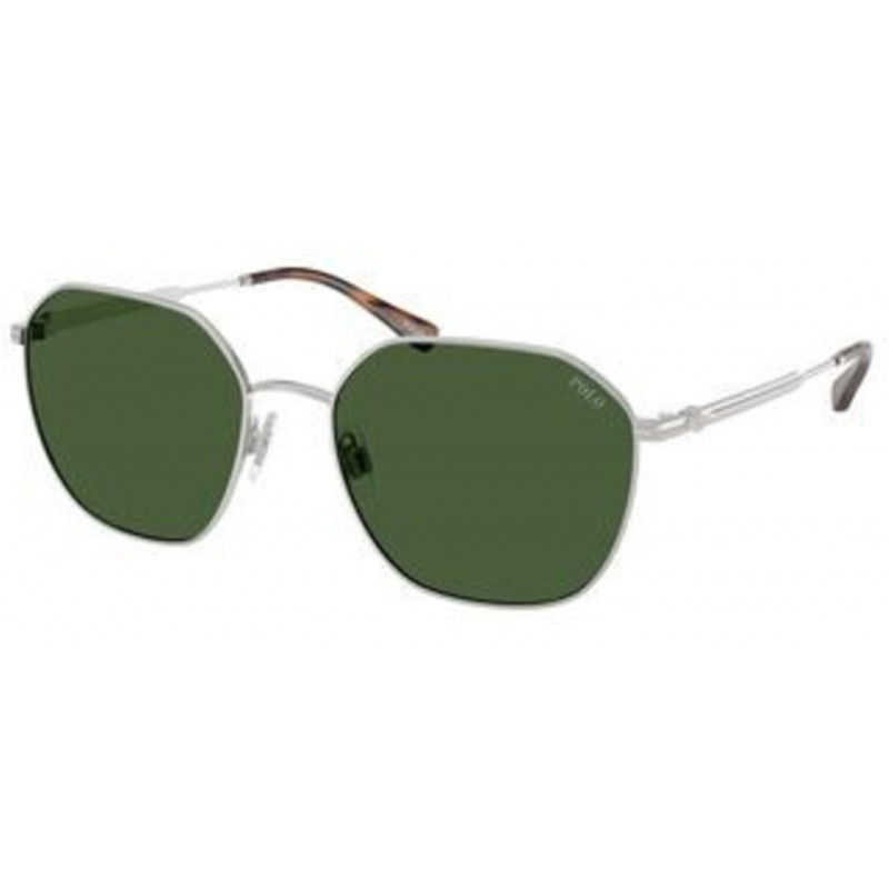 Sunglasses Polo PH 3160 942371 Brushed Silver / Bottle Green Polyamide Standard 56mm
