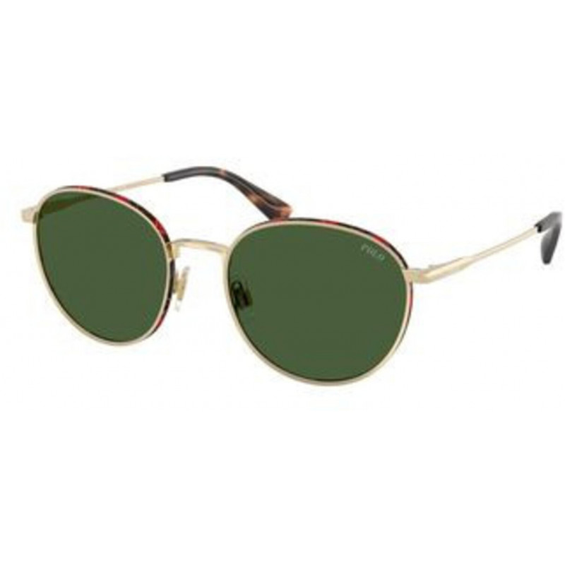 Sunglasses Polo PH 3163 928671 Shiny Pale Gold / Bottle Green Polyamide Standard 53mm