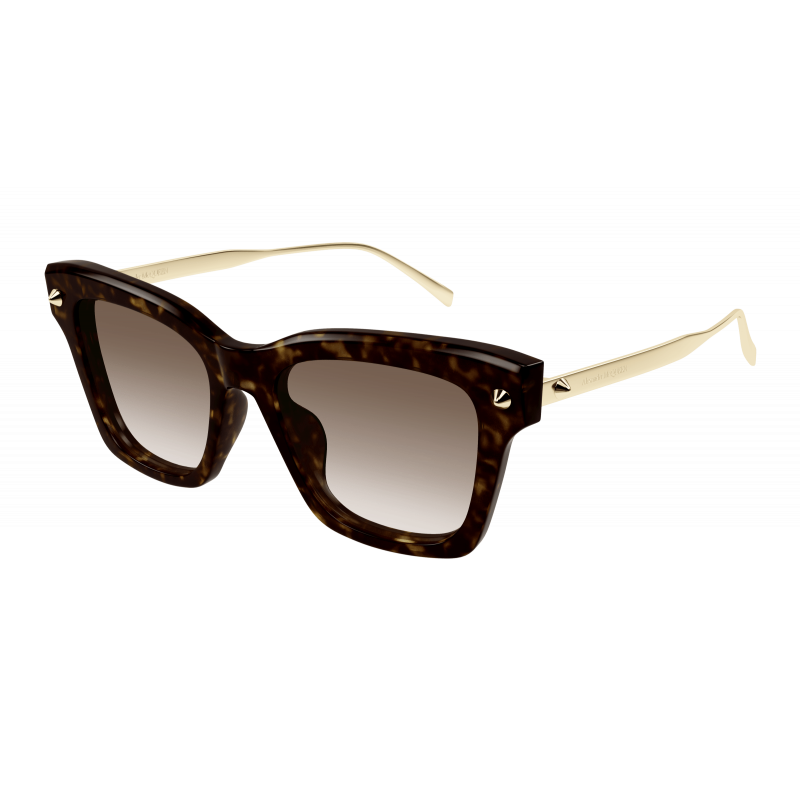 Sunglasses Alexander McQueen AM 0483 S- 002 Havana / Brown Gold 52mm