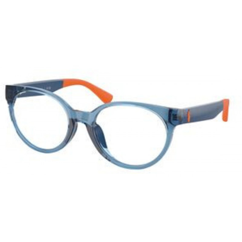 Eyeglasses Polo Prep PP 8554 U 6368 Shiny Transparent Blue / Demo Lens 49mm