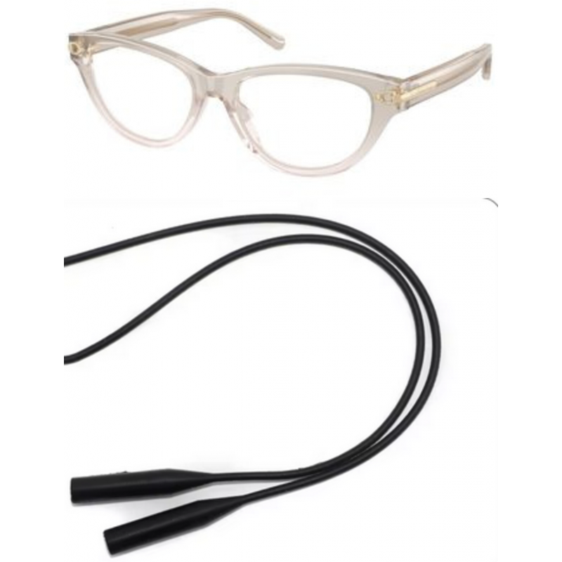 Ralph Lauren Eyeglasses Bundle: 6257 U 6112 Transparent Grey / Pink  /  Demo Lens 54mm and Universal Anti-slip Silicone Leash