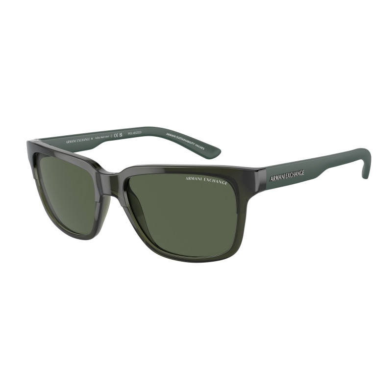 Sunglasses Armani Exchange AX 4026 S 83419A Shiny Transparent Green Dark G