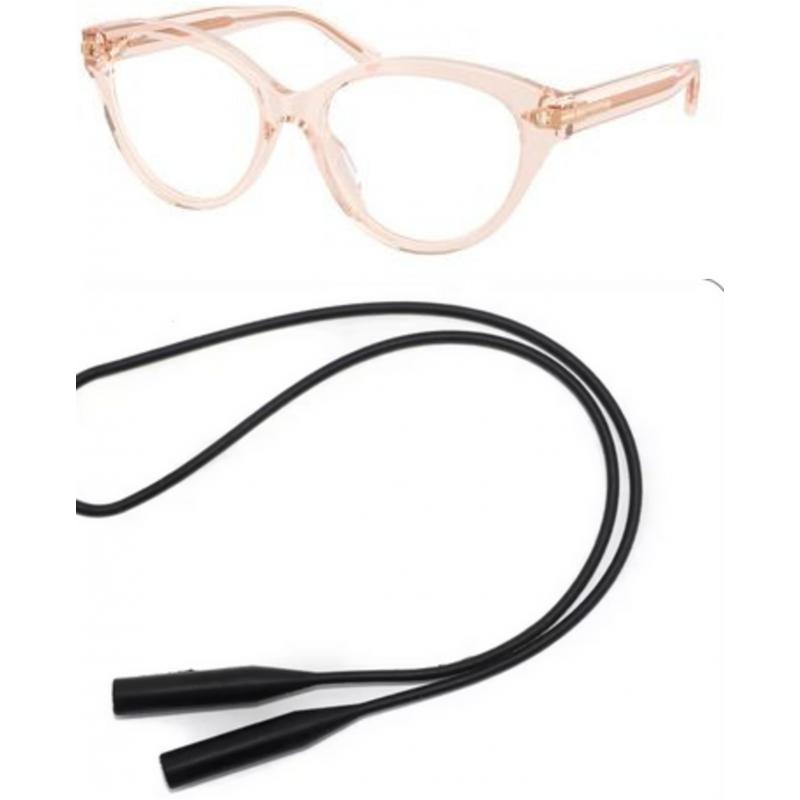 Ralph Lauren Eyeglasses Bundle: 6256 U 6305 Transparent Pink Demo Lens 53mm and Universal Anti-slip Silicone Leash