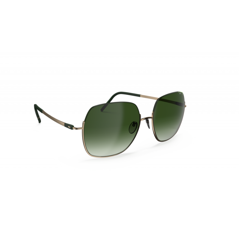Sunglasses Silhouette Oka Rimless 8194 7530 Gold / Green 57mm