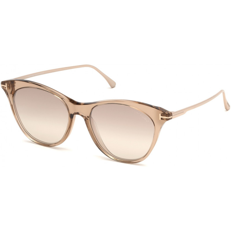 Sunglasses Tom Ford FT 0662 Micaela 45G Shiny Pink Champagne, Rose Gold/  Grad. Brown Silver Flash Lenses