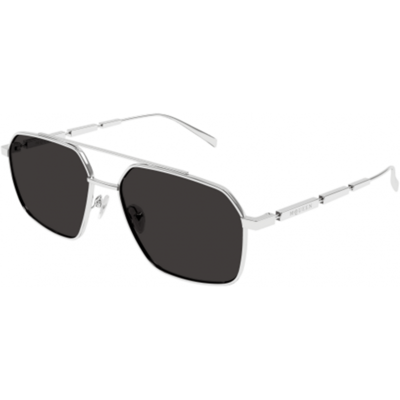 Sunglasses Alexander McQueen AM 0477 S- 001 Silver / Grey 59mm