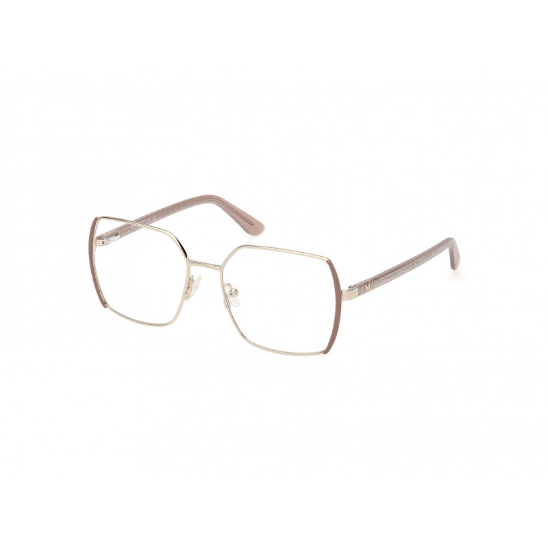Eyeglasses Guess By Marciano GM 50014 059 Matte Beige / Shiny Pale Gold Eyeglasses Guess By Marciano GM 50014 059 Matte Beige / Shiny Pale Gold