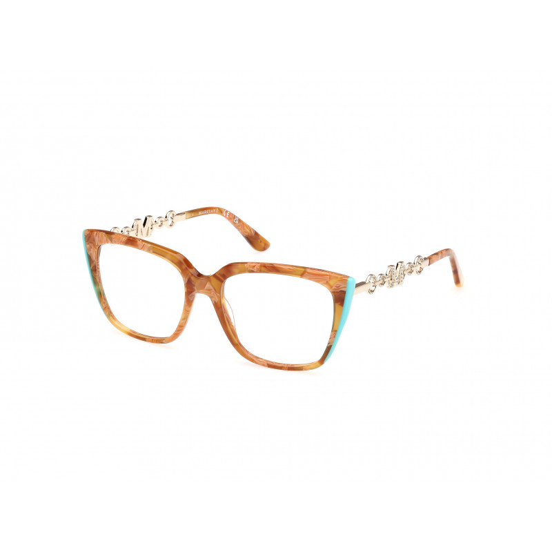 Eyeglasses Guess By Marciano GM 50007 056 Light Brown/Havana / Shiny Pale Gold Eyeglasses Guess By Marciano GM 50007 056 Light Brown/Havana / Shiny Pale Gold