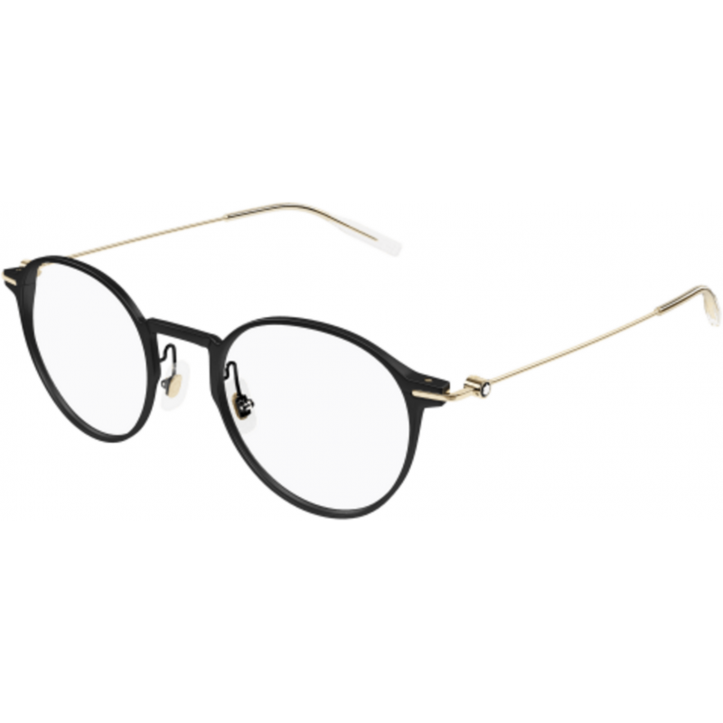 Eyeglasses Montblanc MB 0357 O- 001 Black / Transparent Gold 49mm