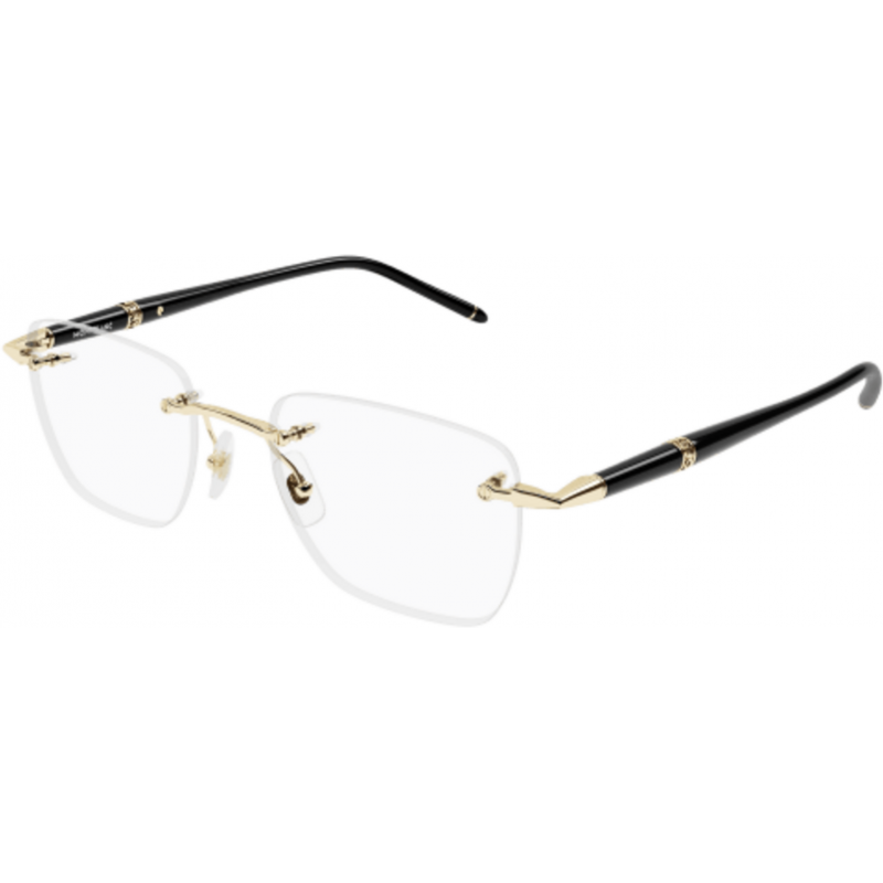 Eyeglasses Montblanc MB 0346 O- 001 Gold / Transparent Black 53mm