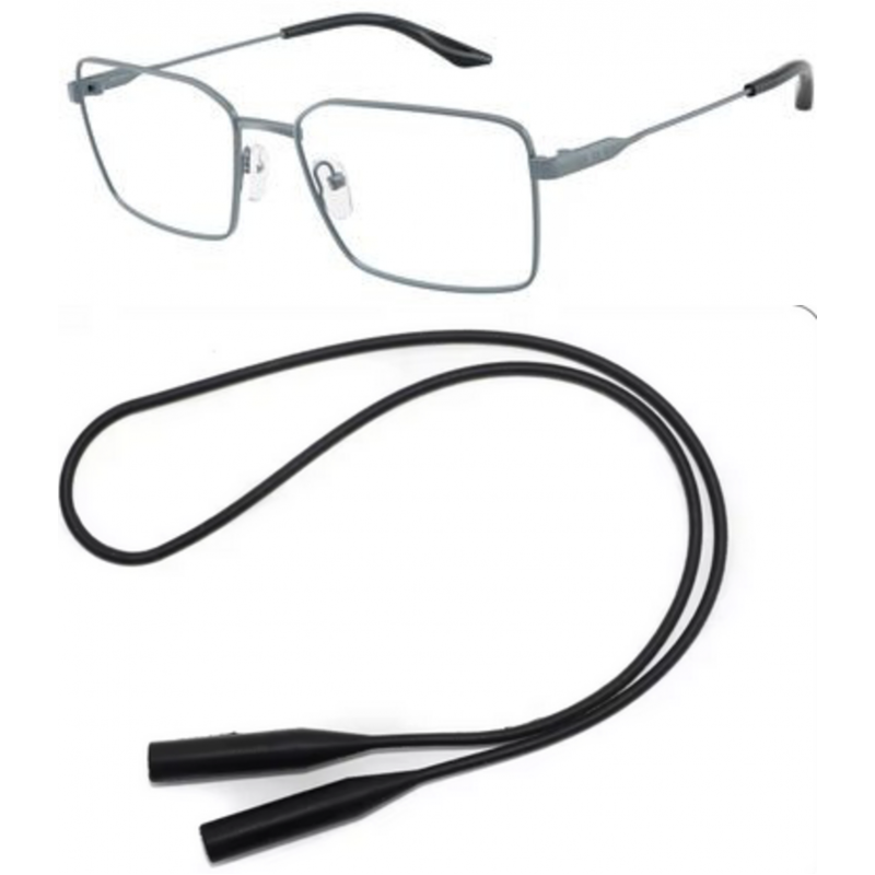 Armani Exchange Eyeglasses Bundle: X 1076 6132 Metalized Matte Blue  /  Demo Lens 57mm and Universal Anti-slip Silicone Leash