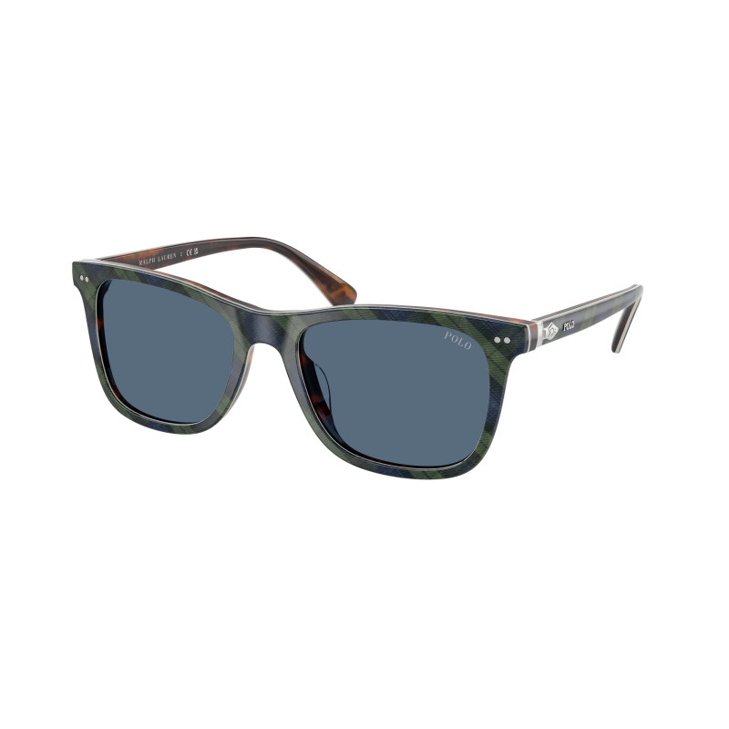 Sunglasses Polo PH 4220 U 562180 Shiny Tartan Blue/Green / Dark Blue Polyamide Standard 55mm