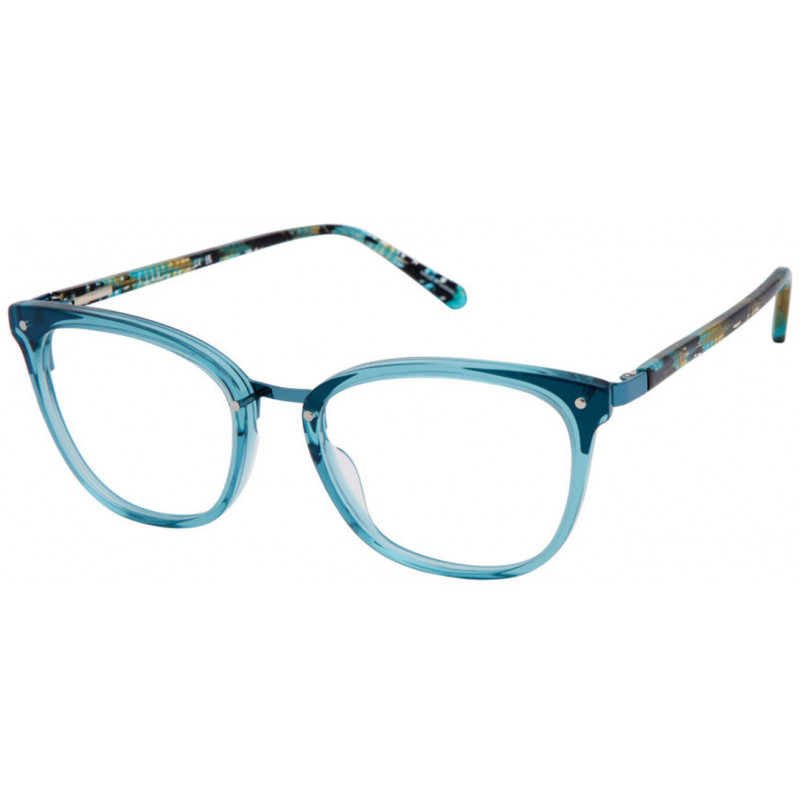 Eyeglasses Nicole Miller EZME C02 Teal Blue Crystal 57mm