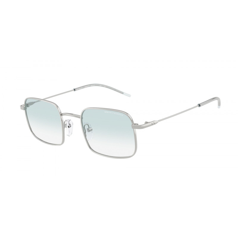 Sunglasses Armani Exchange AX 2055 S 60453F Shiny Silver / Clear Gradient Light Blue Policarbonate Standard
