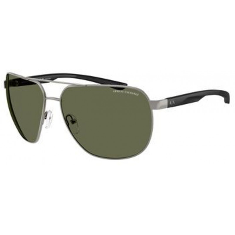 Sunglasses Armani Exchange AX 2047 S 60689A Shiny Gunmetal / Dark Green Polar Policarbonate Polarized 63mm