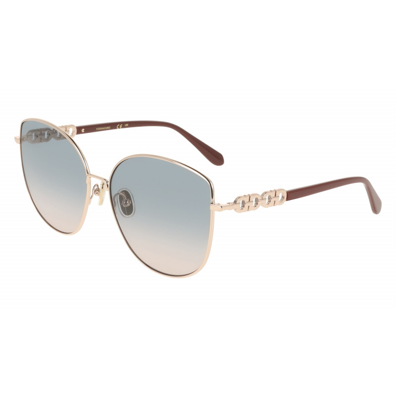 Sunglasses FERRAGAMO SF 339 S 774 Rose Gold/Avio Gradient 60mm