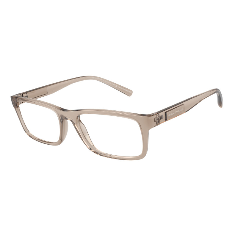 Eyeglasses Armani Exchange AX 3115 F 8344 Shiny Transparent Brown 55mm