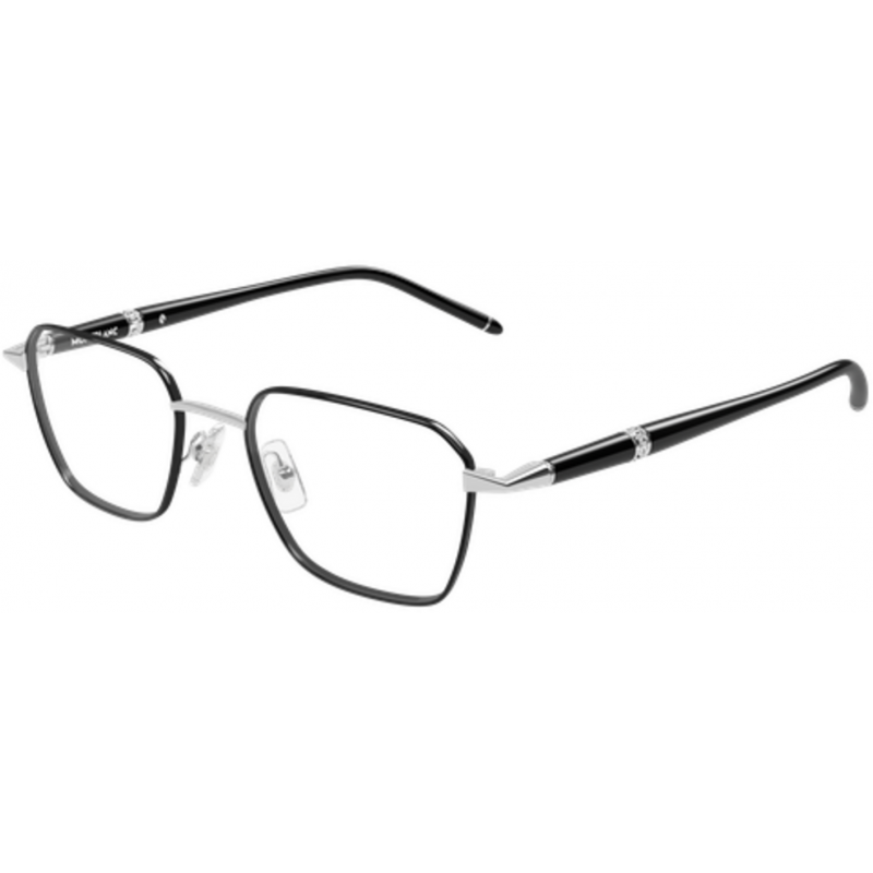 Eyeglasses Montblanc MB 0485 O- 002 Silver / Transparent Black 51mm