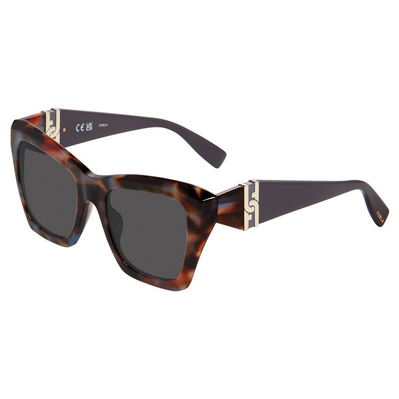 Sunglasses Furla SFU 884 09uv Brown/Blu Havana Sunglasses Furla SFU 884 09uv Brown/Blu Havana