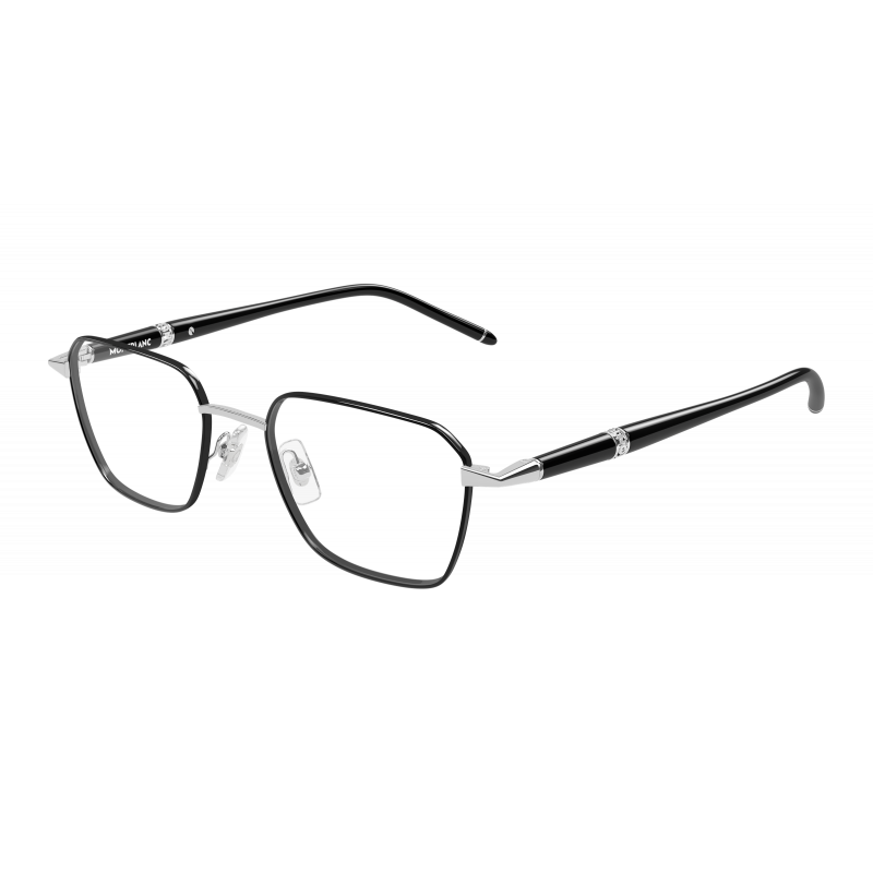 Eyeglasses Montblanc MB 0485 O- 002 Silver / Transparent Black 51mm