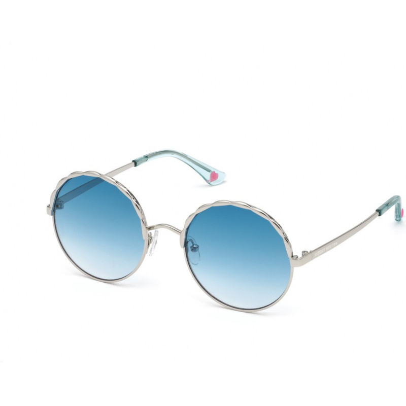 Sunglasses Pink PK 0039 16W Silver Metal Crystal Blue Temple Tip W/ Gradient Lens Sunglasses Pink PK 0039 16W Silver Metal Crystal Blue Temple Tip W/ Gradient Lens