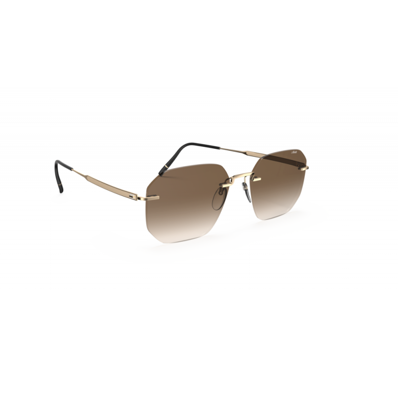 Sunglasses Silhouette Panamint Rimless 8753 7530 Gold/Brown 53mm
