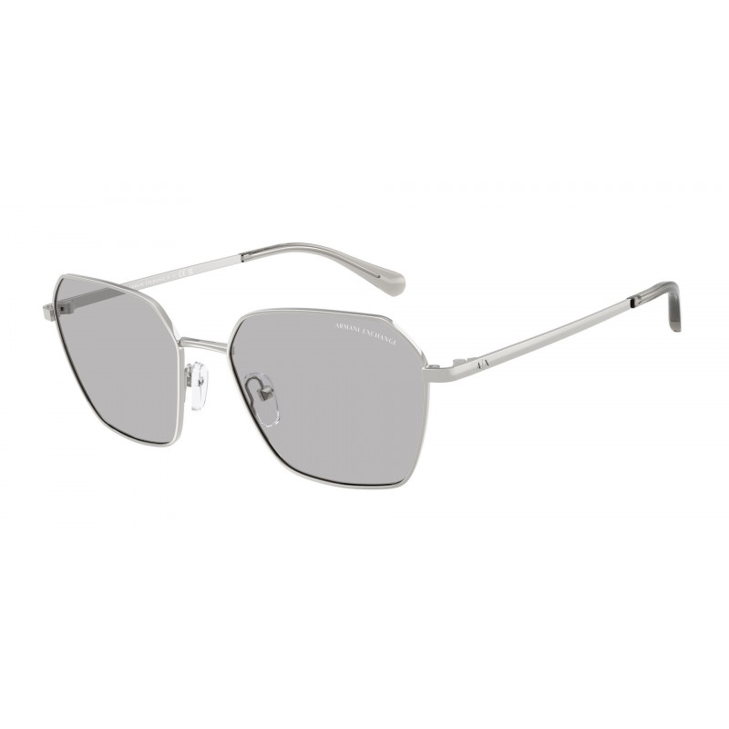 Sunglasses Armani Exchange AX 2062 S 604587 Shiny Silver / Grey Policarbonate Standard 54mm