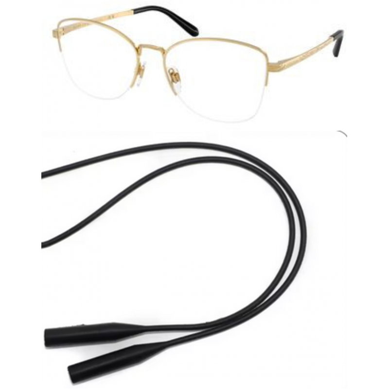 Ralph Lauren Eyeglasses Bundle: 5135 9004 Shiny Gold Demo Lens 54mm and Universal Anti-slip Silicone Leash