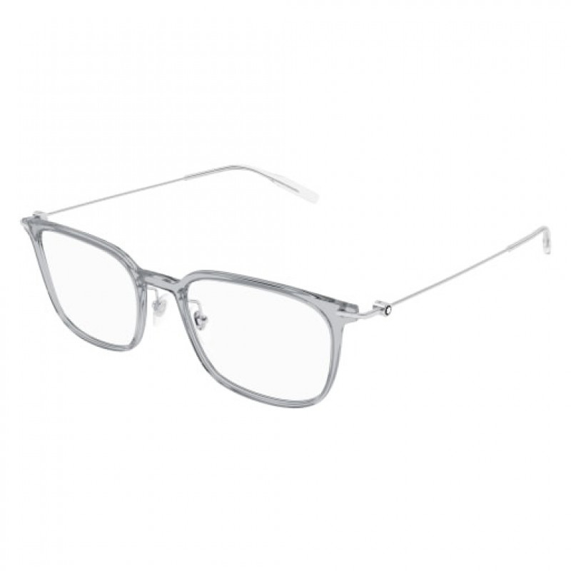 Eyeglasses Montblanc MB 0100 O- 002 Grey / Transparent Silver Eyeglasses Montblanc MB 0100 O- 002 Grey / Transparent Silver
