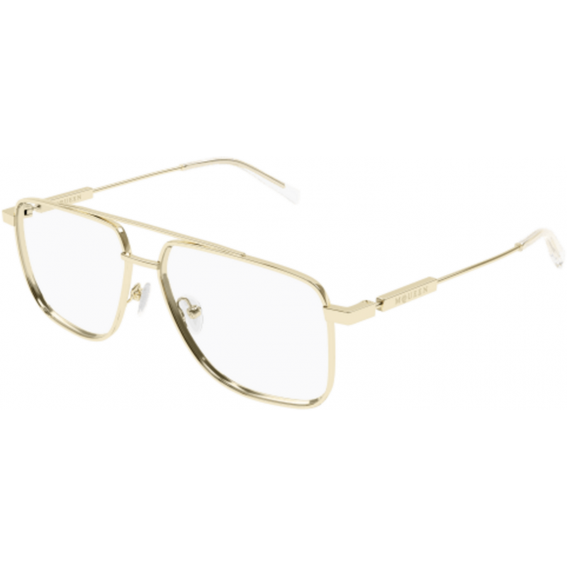 Eyeglasses Alexander McQueen AM 0480 O- 002 Gold / Transparent 57mm