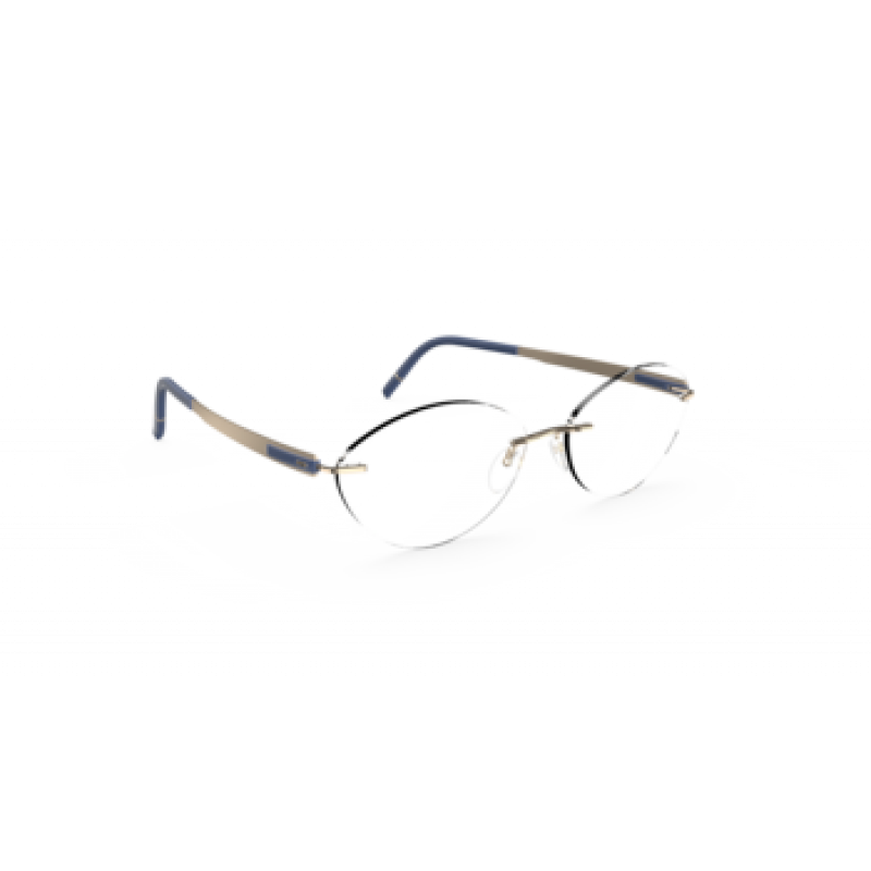 Eyeglasses Silhouette Blend ( 5555 ) 7630 Gold / Navy Blue Eyeglasses Silhouette Blend ( 5555 ) 7630 Gold / Navy Blue