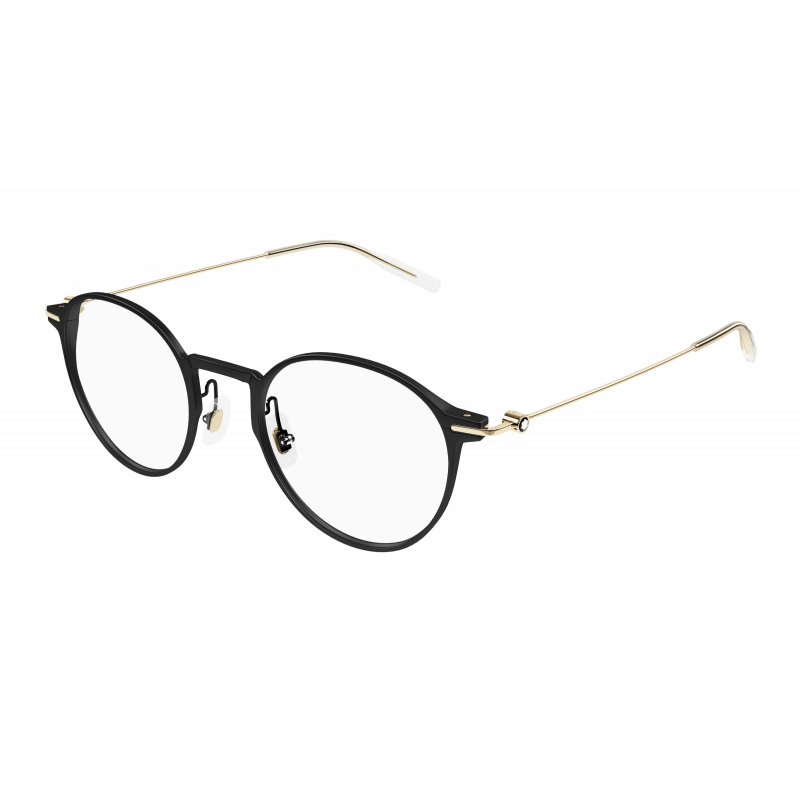 Eyeglasses Montblanc MB 0357 O- 001 Black / Transparent Gold 49mm