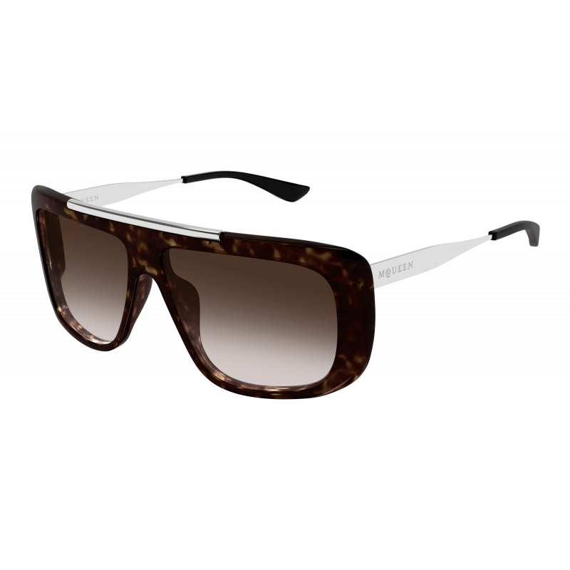 Sunglasses Alexander McQueen AM 0492 S- 003 Havana / Brown Silver 60mm