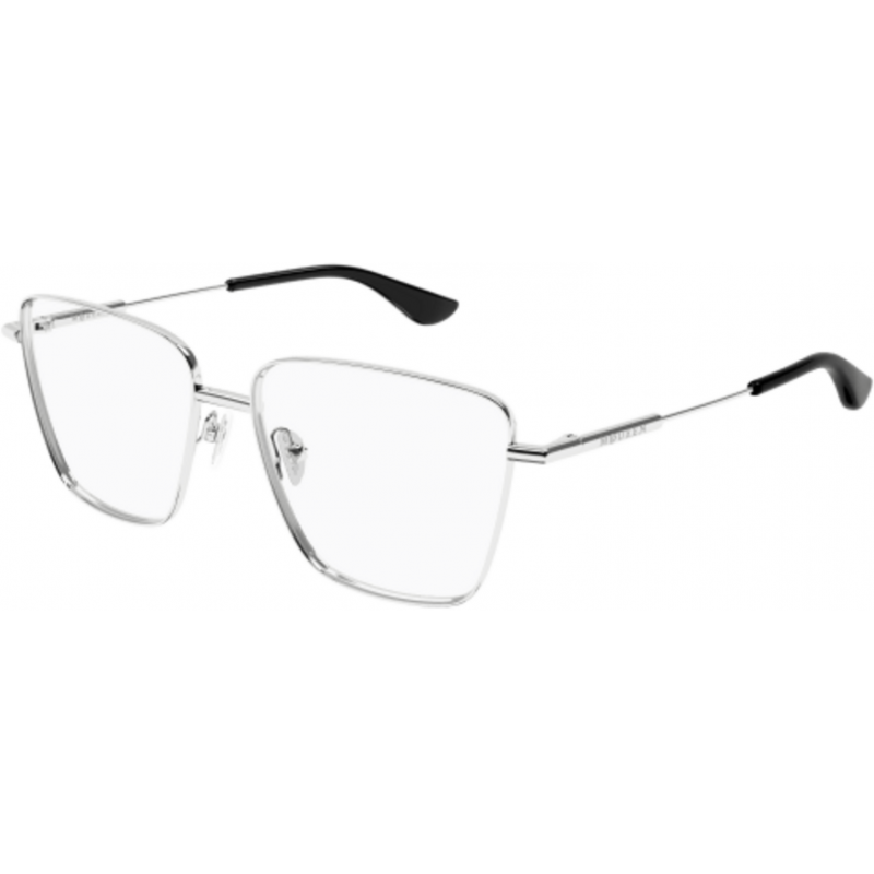 Eyeglasses Alexander McQueen AM 0503 O- 001 Silver / Transparent 55mm