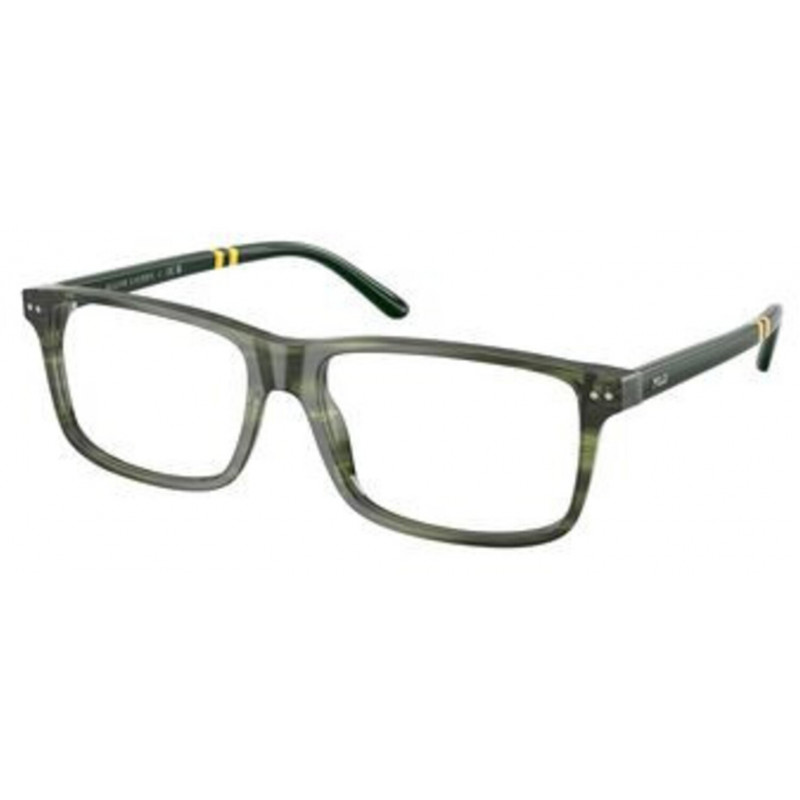 Eyeglasses Polo PH 2296 6316 Shiny Striped Green / Demo Lens 55mm