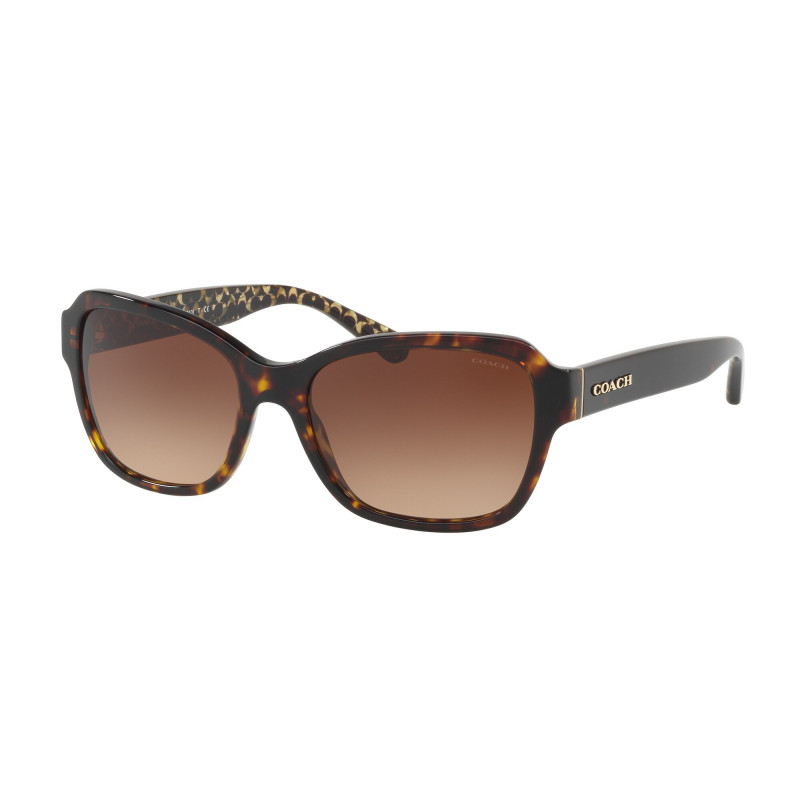 Sunglasses Coach HC 8232 550713 L1010 Dark Tortoise Brown Grad
