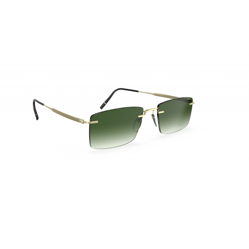 Sunglasses Silhouette Runyon Rimless 8754 8540 Champagne Green 54mm