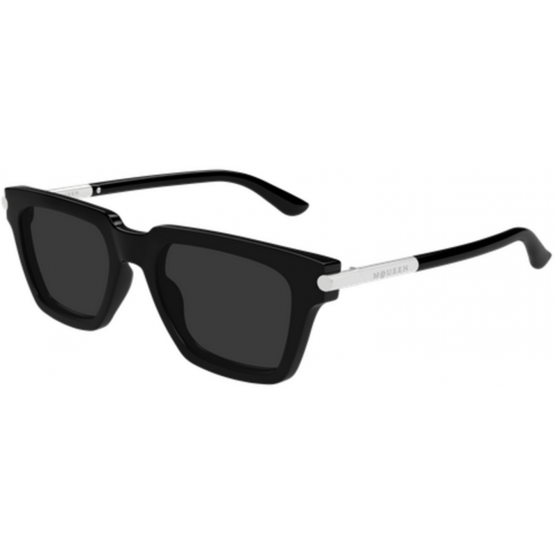 Sunglasses Alexander McQueen AM 0519 S- 001 Black / Grey Silver 52mm