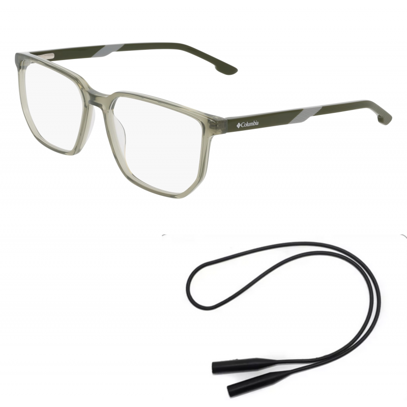Columbia Eyeglasses Bundle: 8066 316 Olive 56mm and Universal Anti-slip Silicone Leash