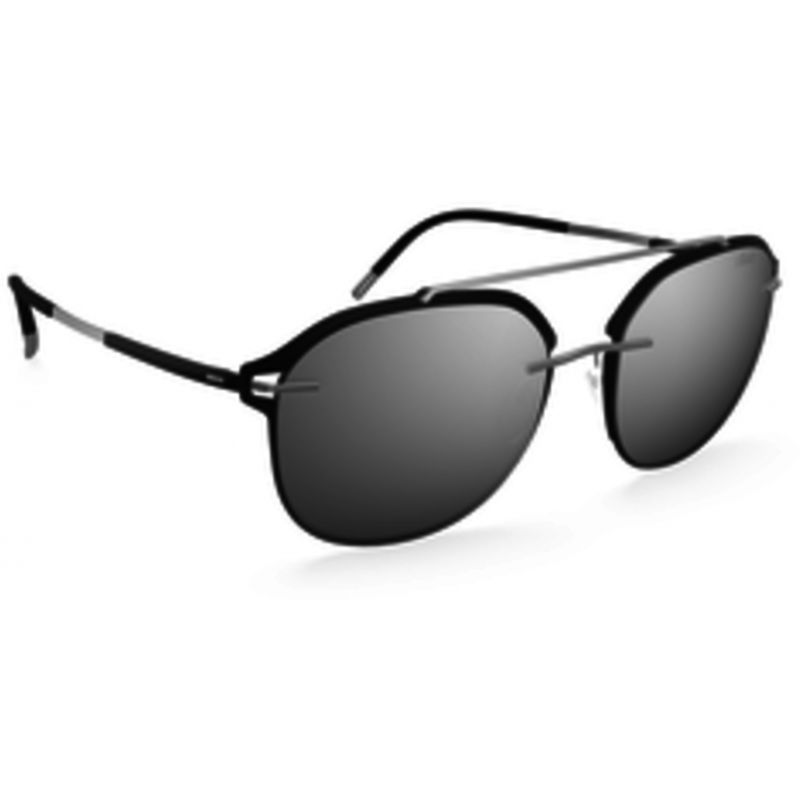 Sunglasses Silhouette Accent Shades 8730 9110 Black/Silver Sunglasses Silhouette Accent Shades 8730 9110 Black/Silver