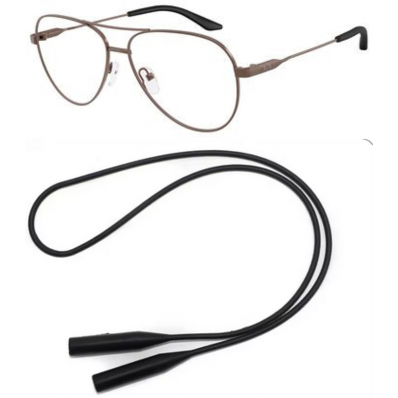 Armani Exchange Eyeglasses Bundle: X 1077 6106 Matte Bronze  /  Demo Lens 57mm and Universal Anti-slip Silicone Leash