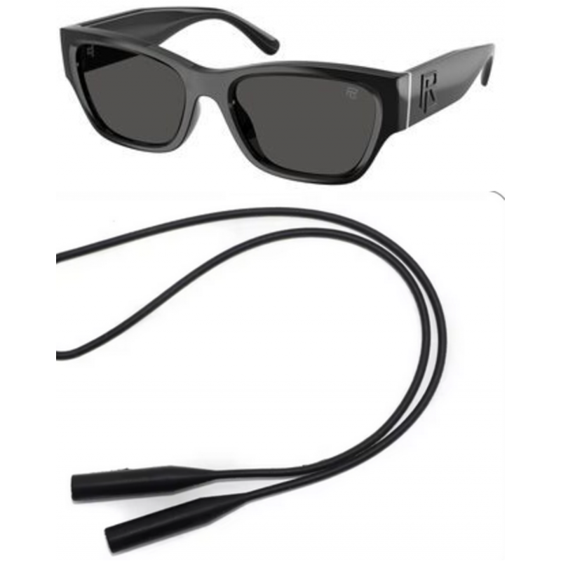 Ralph Lauren Sunglasses Bundle: 8240 U 500187 Black  /  Dark Grey Polyamide Standard 55mm and Universal Anti-slip Silicone Leash