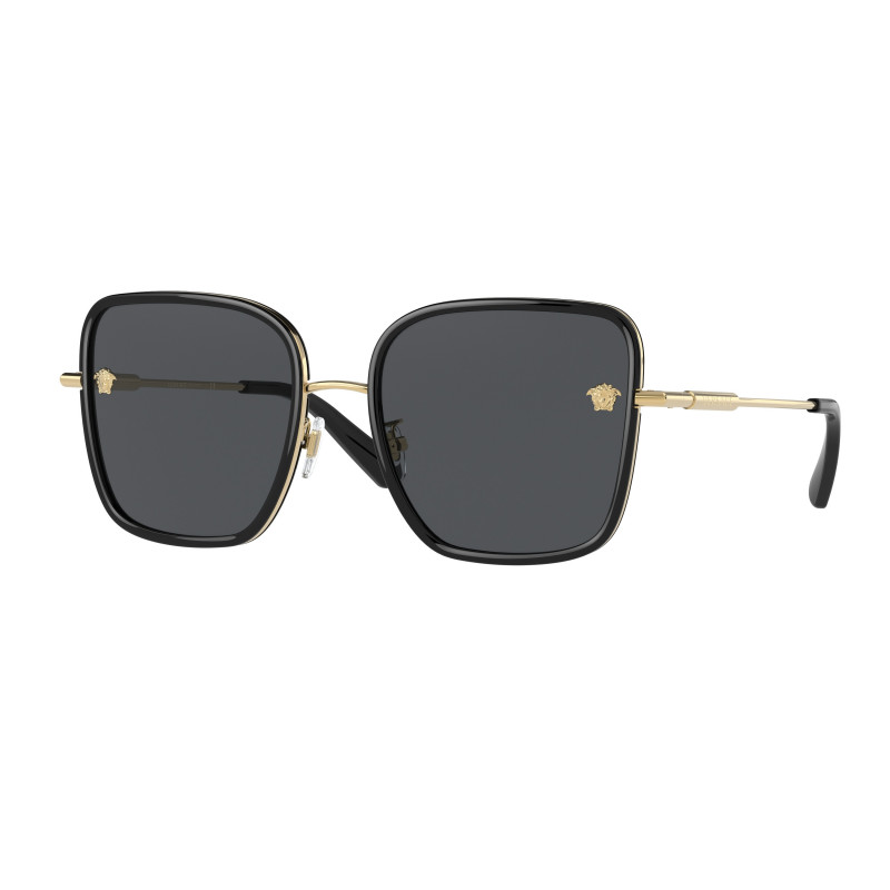 Versace Mod 2247 D 143887 Black Gold  Sunglasses Authentic Versace Sunglasses VE 2247 D Asian fit 143887 Black at  main image 2