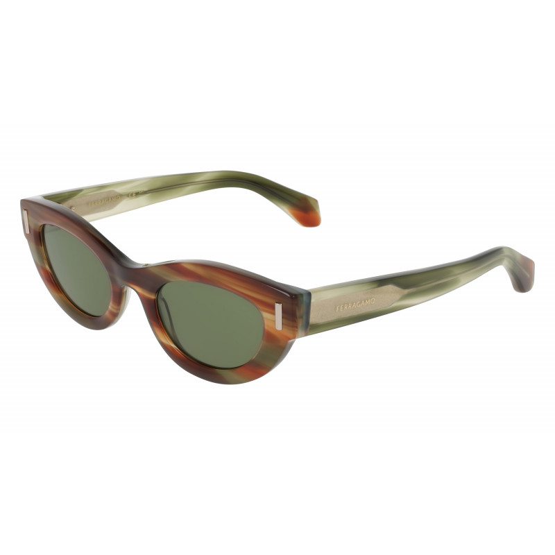Sunglasses FERRAGAMO SF 2062 SE 280 Striped Brown Green Sunglasses FERRAGAMO SF 2062 SE 280 Striped Brown Green