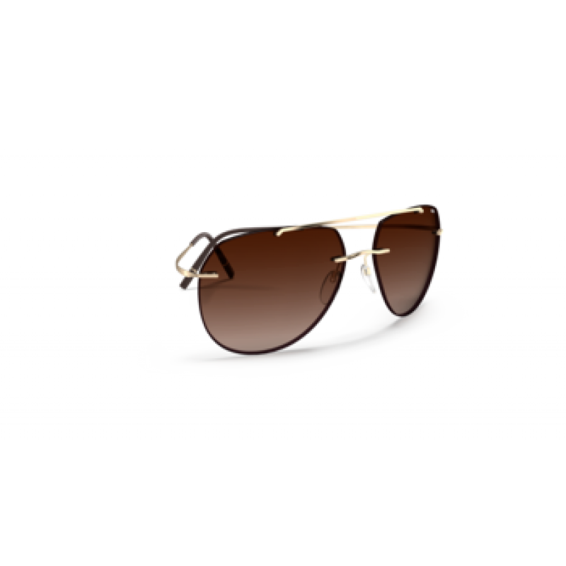 Sunglasses Silhouette TMA Collection 8744 7730 Gold / Dark Brown Sunglasses Silhouette TMA Collection 8744 7730 Gold / Dark Brown