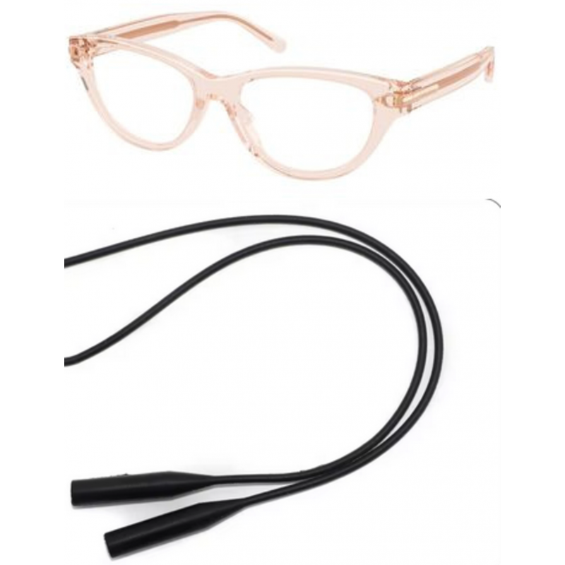Ralph Lauren Eyeglasses Bundle: 6257 U 6305 Transparent Pink Demo Lens 54mm and Universal Anti-slip Silicone Leash