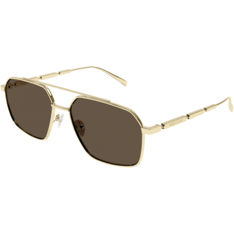 Sunglasses Alexander McQueen AM 0477 S- 002 Gold / Brown 59mm