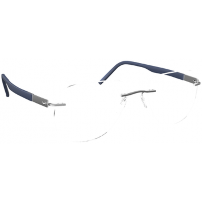 Eyeglasses Silhouette Identity Chassis Rimless 5535 7000 Rhodium / Navy Blue Eyeglasses Silhouette Identity Chassis Rimless 5535 7000 Rhodium / Navy Blue