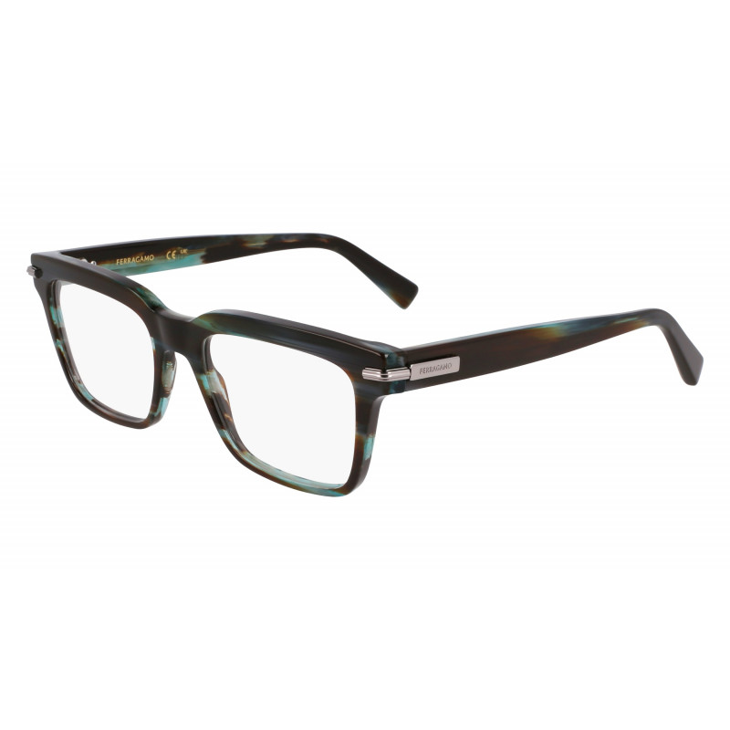Eyeglasses FERRAGAMO SF 3014 315 Striped Green Eyeglasses FERRAGAMO SF 3014 315 Striped Green